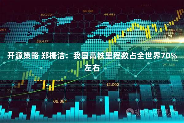 开源策略 郑栅洁：我国高铁里程数占全世界70%左右